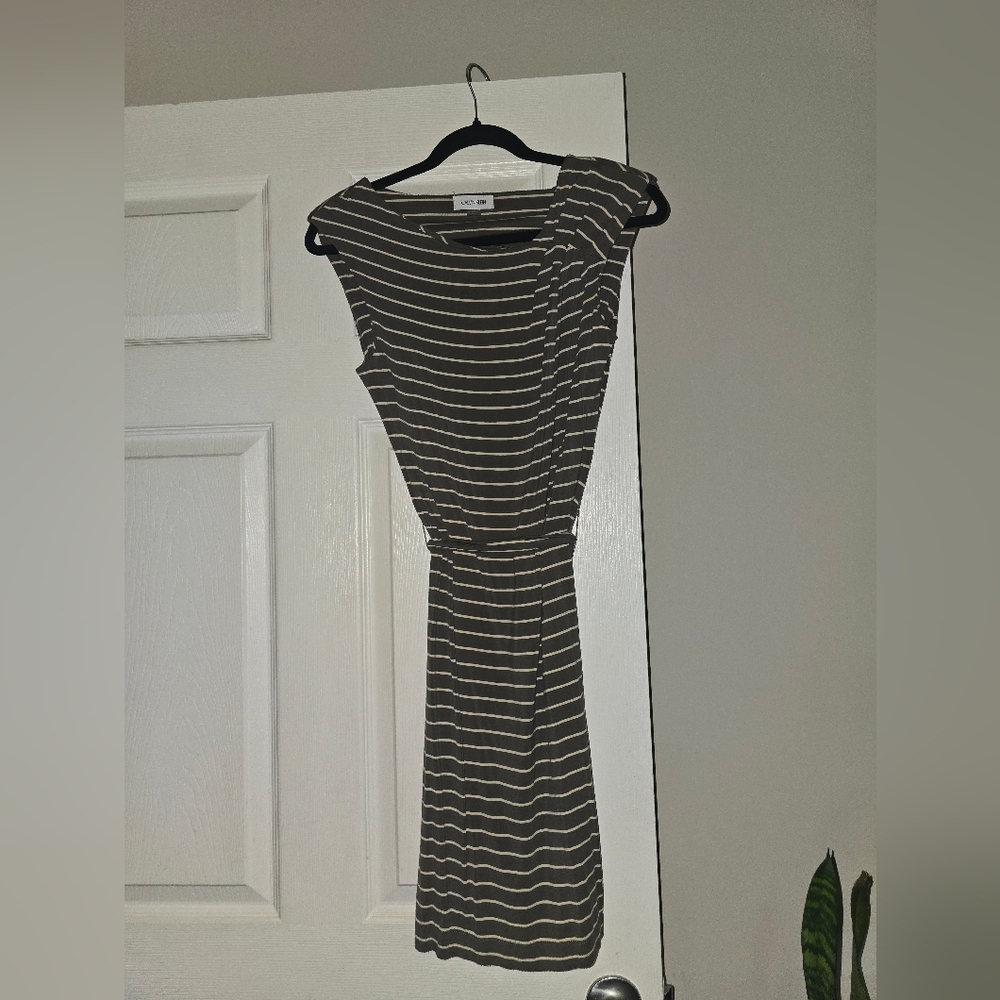 Calvin Klein Black and White Striped Dress